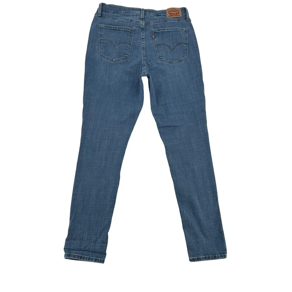 Levis 721 Womens 32 High Rise Skinny Jeans  Medium Wash Blue Stretch Denim Pants